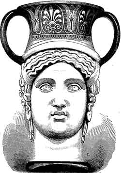 Fig.432. Vase grec à deux têtes (céramique)